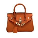 Hermes Birkin Mini Gold Hardware Epsom Orange 20Cm