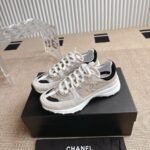 Chanel Sneaker Light Gold Light Gray And Black G46609 B21320 U2404 - Image 2