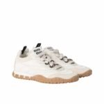 Miumiu Tyre Technical Fabric And Suede Sneaker Cloudy Ivory 5E417E Zjm F0304 F 005