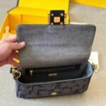 Fendi Baguette Ff Chenille Bag Dark Blue 27Cm - Image 7