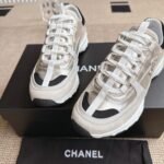 Chanel Sneaker Light Gold Light Gray And Black G46609 B21320 U2404 - Image 5