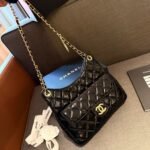 Chanel Small Hobo Bag Gold Black 20cm AS3710 B09746 94305 - Image 6
