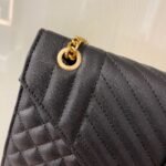 Saint Laurent Envelope Large Bag In Mix Matelassé Grain De Poudre Embossed Black Gold 31Cm 600166Bow911000 - Image 7