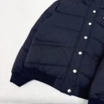 Prada Cropped Compact Poplin Down Jacket Navy Blue 292288 17Ib F0002 S Emo - Image 4
