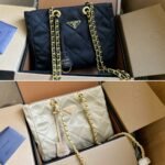 Prada Re Edition 1995 Chaîne Re Nylon Tote Bag Beige 25Cm 1Bg468 2Aos F0F24 V Coo - Image 3