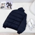 Prada Cropped Compact Poplin Down Jacket Navy Blue 292288 17Ib F0002 S Emo - Image 6