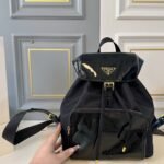Prada Women Re Nylon And Brushed Backpack Black 27Cm - Image 2