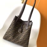 Fendi Origami Medium Ff Jacquard Fabric Bag Brown 27Cm 8Bh414Afpmf1Gl7 - Image 2