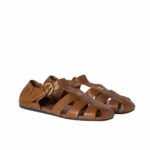 Miumiu Ruches Nappa Fisherman’s Sandals Oak 5E395E Efx F0316 F 005