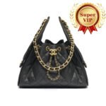[Super Vip 1:1] Chanel 25 Small Handbag Grained And Gold Tone Metal Black 26Cm As5293 B20304 94305