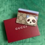 Gucci Bi-Color Gg Card Case With Panda Detail Beige Ebony 11Cm - Image 2