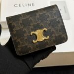 Celine Small Triomphe Canvas Tan Wallet Brown 11Cm - Image 3