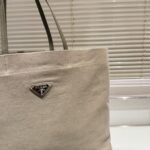 Prada Tessuto Synthetic Tote Bag Beige 35Cm - Image 5