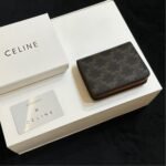 Gift Set: Celine Classique Triomphe Bag In Tan And Small Triomphe Canvas Tan Wallet - Image 8
