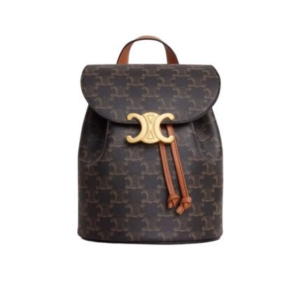 Celine Backpack Celine Bonnie In Triomphe Canvas Tan 25Cm 118702Cas 04Lu