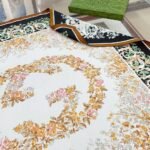 Gucci Interlocking G Floral Print Silk Carré Black And Beige 783157 3G001 1079 - Image 3