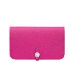 Hermes Dogon Duo Long Wallet Dark Pink 20Cm