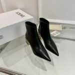 Loewe Anagram Leather Ankle Boots Black - Image 2