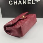 Chanel Classic 11.12 Handbag Gold Tone Metal Burgundy 25Cm A01112 Y04059 Nzv44 - Image 6
