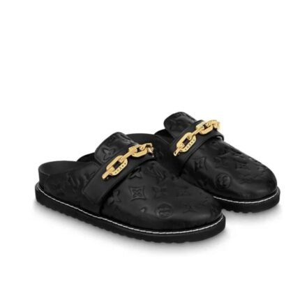 Louis Vuitton Cosy Flat Comfort Clog Monogram Embossed Black