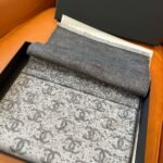 Chanel 24B Full CC Scarf Grey And Black 180Cm - Image 5