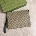 Gucci Gg Pouch With Gg Detail Beige And Ebony 18Cm 768255 Facqc 9773 - Image 2
