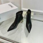 Loewe Anagram Leather Ankle Boots Black - Image 3