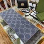 Gucci Gg Jacquard Knit Scarf Tassels Navy And Brown 180Cm 6766103G2004165 - Image 3