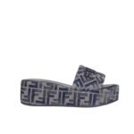 Fendi Sunshine Ff Denim Flatform Slides Blue 8R8515Aosif1Pze