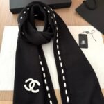 Chanel Cc Logo Cashmere Scarf Black 180Cm - Image 5