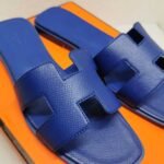 Hermes Slippers Oran Sandal Dark Blue H202272Z 7Q350 - Image 4