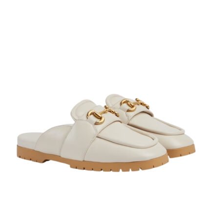 Gucci Women’S Mule With Horsebit White 771096 Aacai 9522