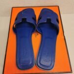 Hermes Slippers Oran Sandal Dark Blue H202272Z 7Q350 - Image 5