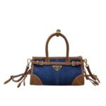 Prada Baby Bonnie Handbag Denim Blue 23Cm