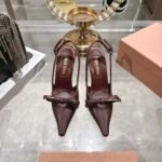 Miu Miu Leather Slingback Pumps With Bow Red - Image 2