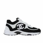 Chanel Printed Suede Sneaker White And Black G39230 X56689 K4718