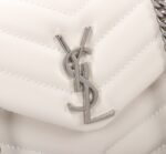 Saint Laurent Loulou Small Chain Bag In Matelassé Y Leather White Silver 23Cm 494699Dv7269207 - Image 5