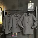 Prada Single Breasted Cashgora Coat Gray - Image 2