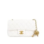 Chanel Mini Flap Bag With Pearls White 20Cm As1787 B02916 10601