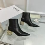 Loewe Anagram Leather Ankle Boots Black - Image 5