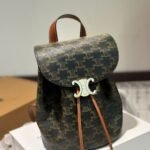 Celine Backpack Celine Bonnie In Triomphe Canvas Tan 25Cm 118702Cas 04Lu - Image 2