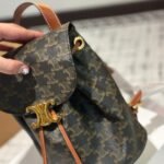 Celine Backpack Celine Bonnie In Triomphe Canvas Tan 25Cm 118702Cas 04Lu - Image 3