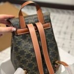 Celine Backpack Celine Bonnie In Triomphe Canvas Tan 25Cm 118702Cas 04Lu - Image 4