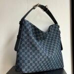 Gucci Beatrix Large Tote Bag Blue And White Gg Denim 40Cm - Image 4