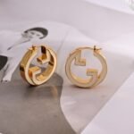 Gucci Blondie Hoop Earrings Ivory Enamel 796768 Iaae0 8078 - Image 3