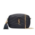 Saint Laurent Lou Camera Bag In Quilted Leather Gold Hardware Black 18Cm