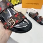 Louis Vuitton X Takashi Murakami Bom Dia Flat Comfort Mule Brown 1Ahm03 - Image 4
