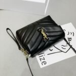 Saint Laurent Loulou Toy Strap Bag In Quilted Leather Black 20Cm 678401Dv7071000 - Image 8