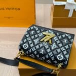 Louis Vuitton Twist MM Monogram Jacquard Black 23Cm - Image 4