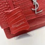 Saint Laurent Sunset Embossed Leather Bag Red - Image 4